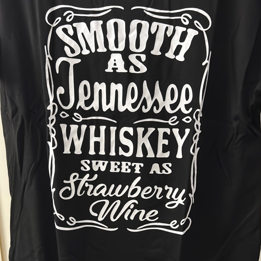 NEW - Black Graphic Tee with White Print